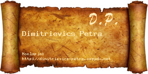 Dimitrievics Petra névjegykártya